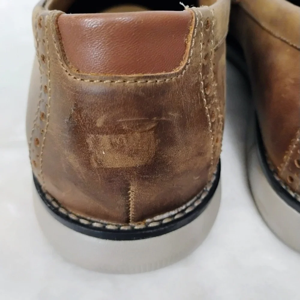 Johnston & Murphy McGuffey Penny Loafer Brown Leather Mens 8 M Sheepskin